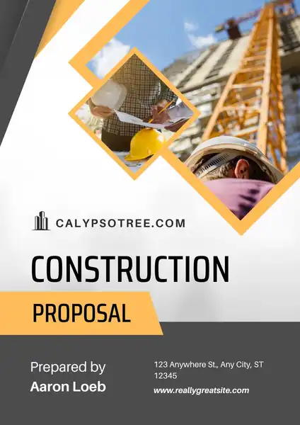 Yellow Modern Construction Proposal Template 424 600