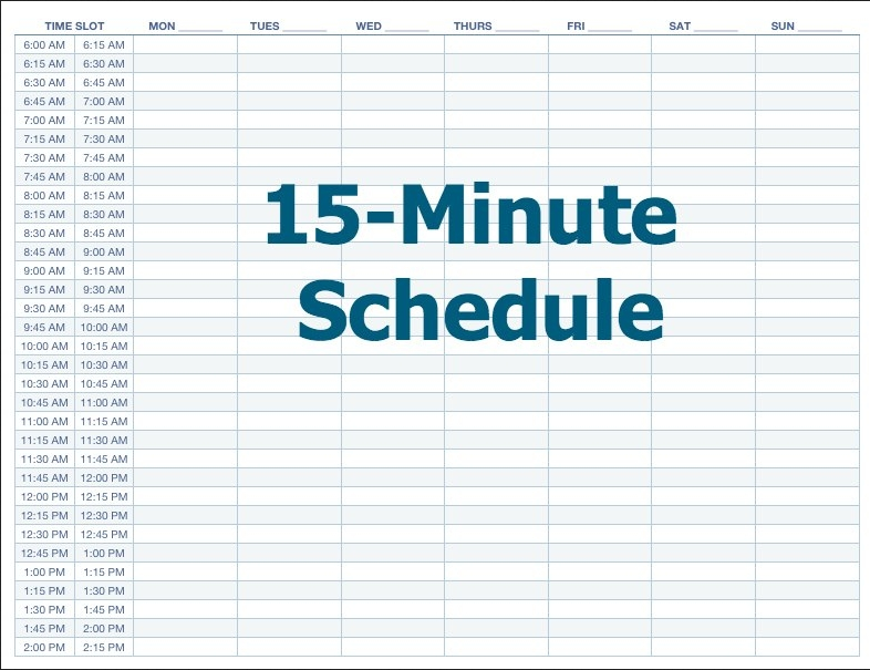 appointment schedule template 15 minute increments - Appointment Schedule Template Word