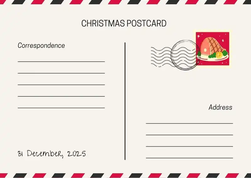 christmas postcard template free 800 568