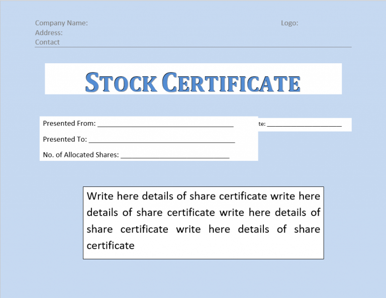 12 Plus Amazing Stock Certificate Templates Calypso Tree