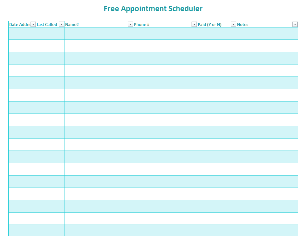free appointment scheduler - Appointment Schedule Template Word