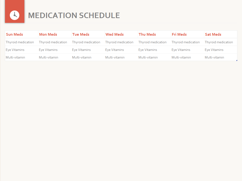 medication schedule