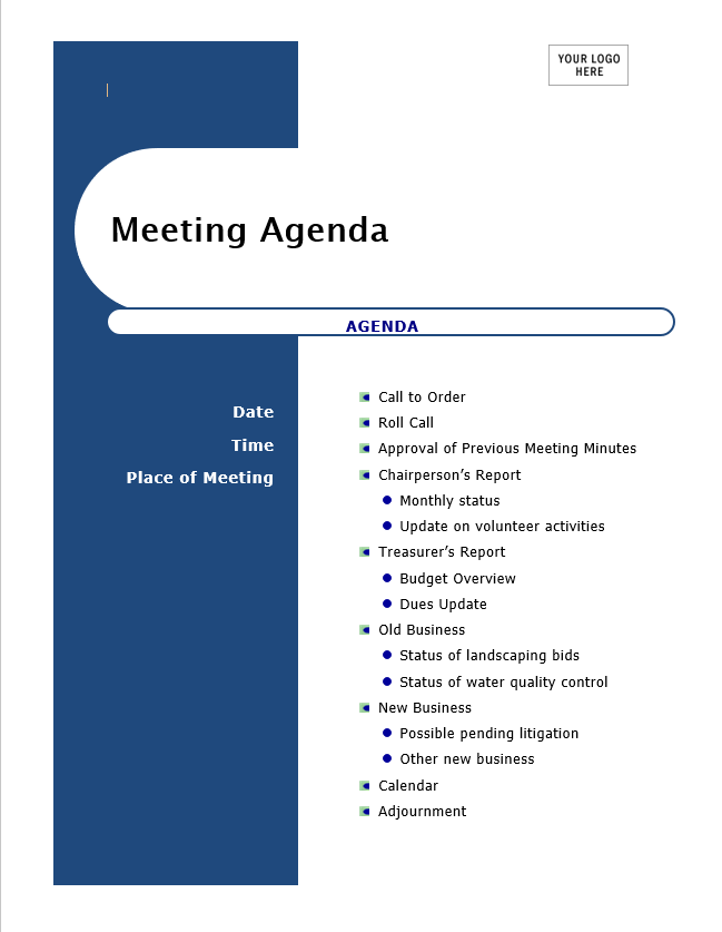 meeting agenda templates word