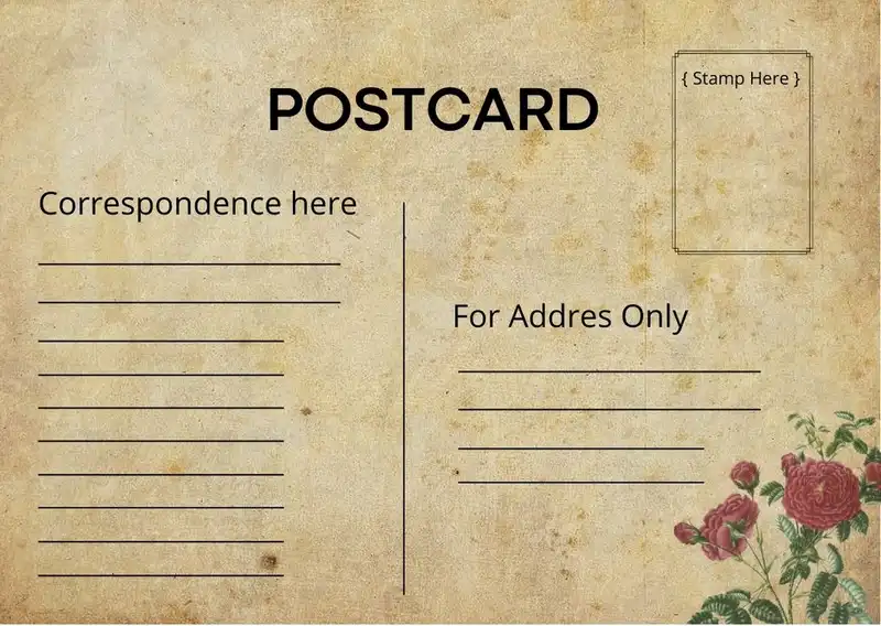 postcard template free 800 568