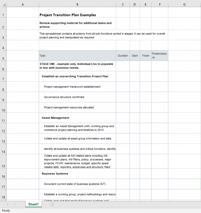 15 Plus Amazing Transition Plan Templates - Calypso Tree
