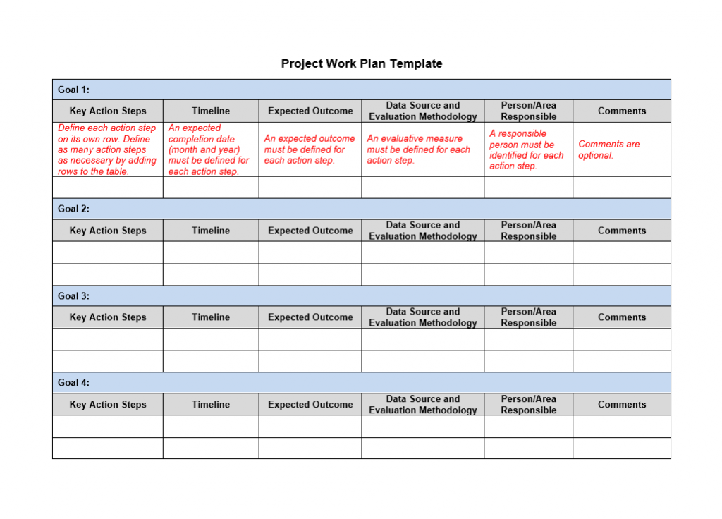 project work plan template project work plan template