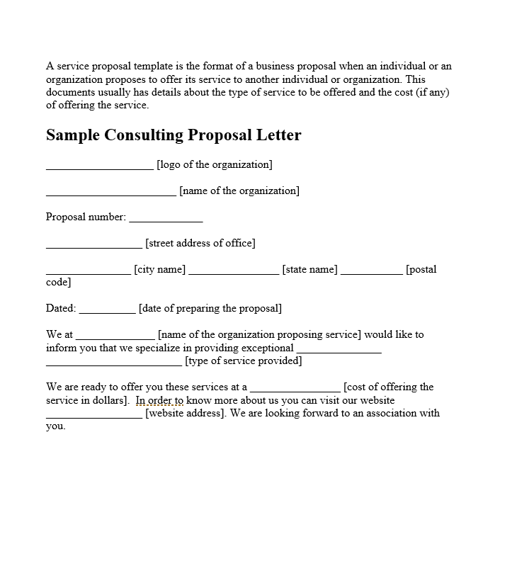sample consulting proposal letter