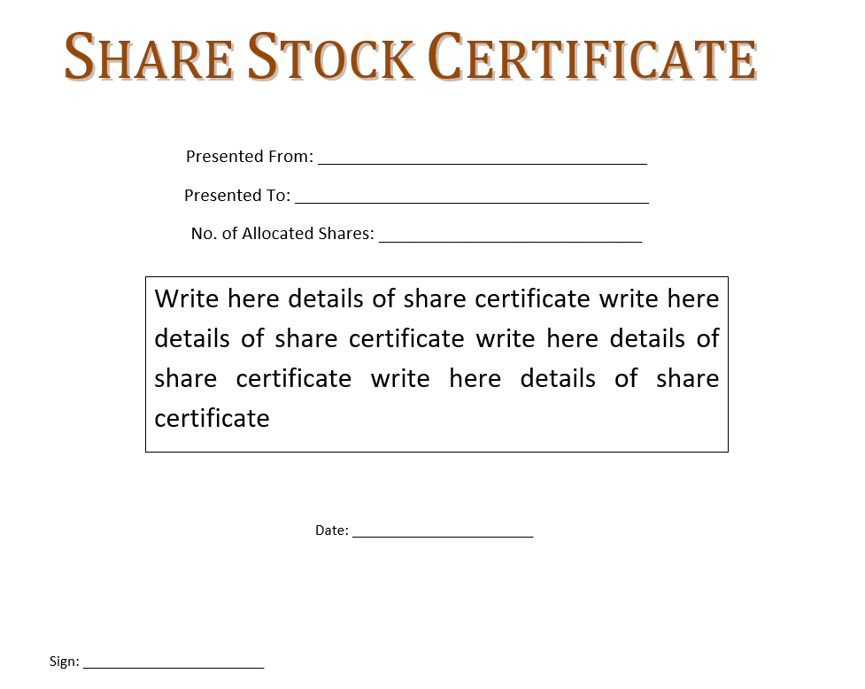 share stock certificate