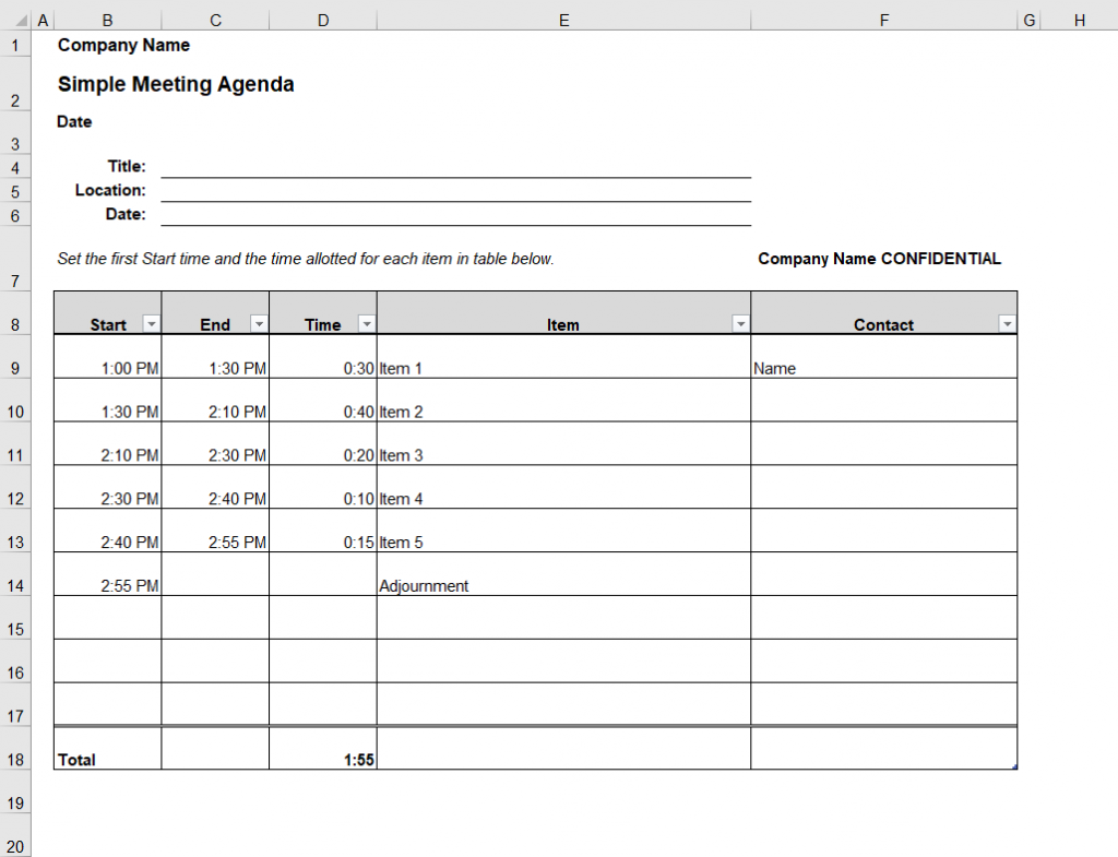 simple meeting agenda simple meeting agenda
