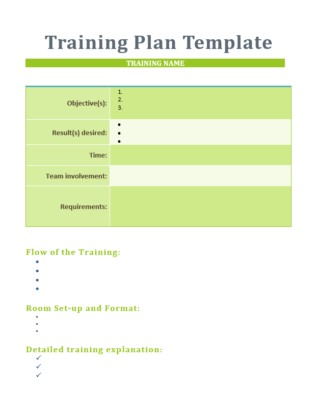 training plan template