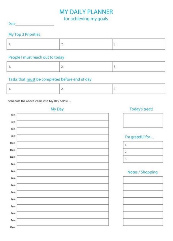 21 Free Daily Schedule Templates - Calypso Tree