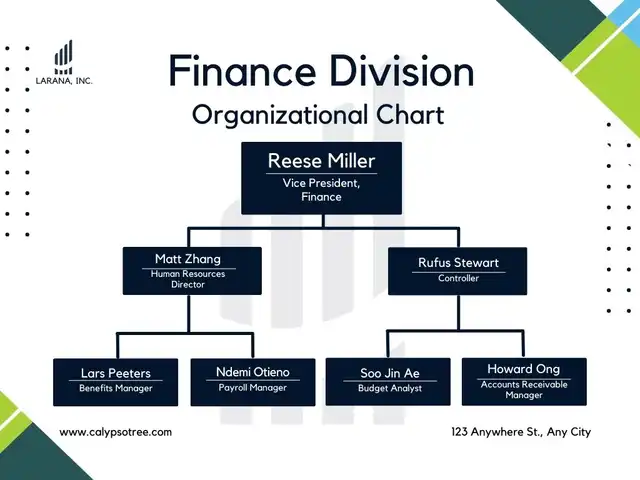 Finance Division Organizational Chart Template