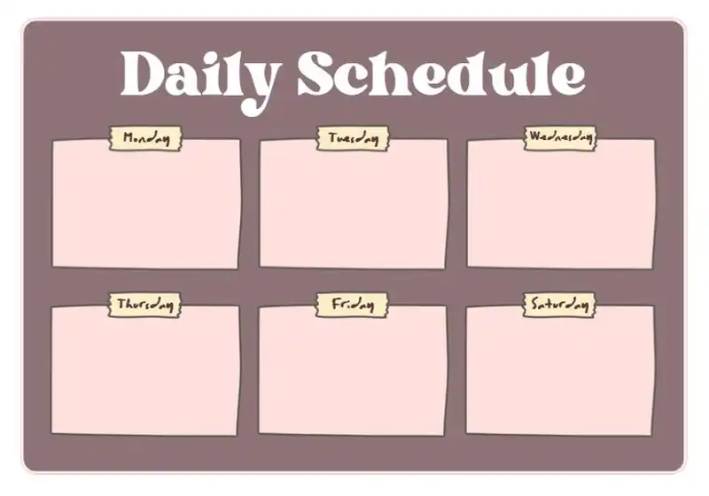 Free daily schedule templates 800 560