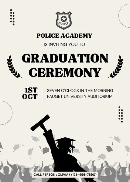 Police Academy Graduation Invitation Templates