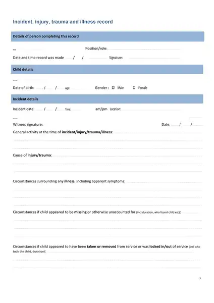 Sample Incident Report Template 06