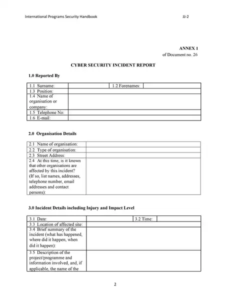 Sample Incident Report Template 07