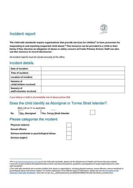 Sample Incident Report Template 08