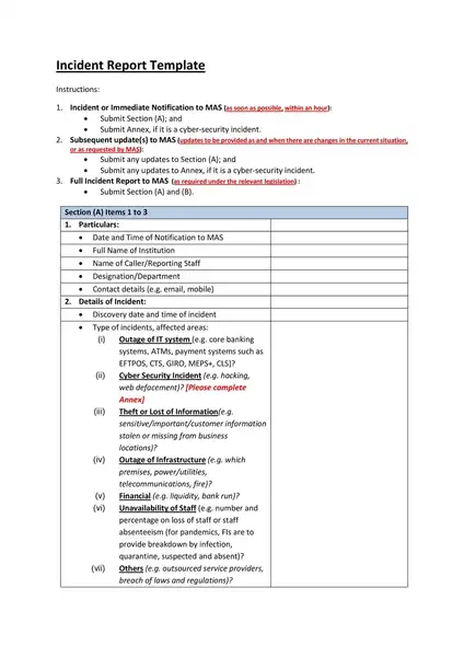 Sample Incident Report Template 12