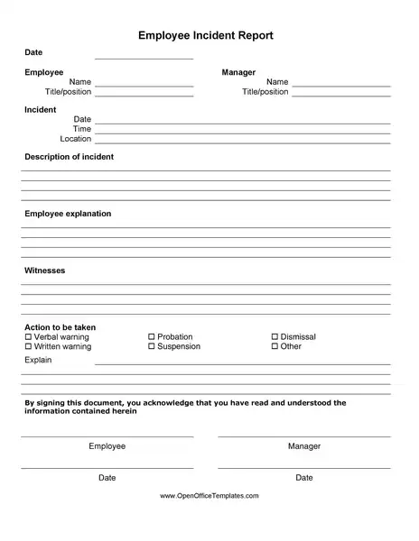 Sample Incident Report Template 14