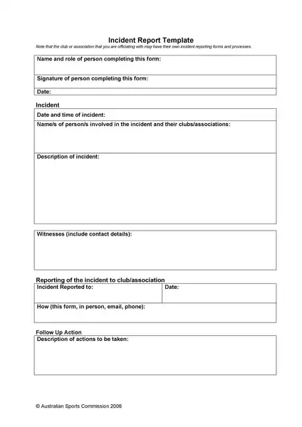 Sample Incident Report Template 19