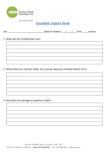 Sample Incident Report Template 20