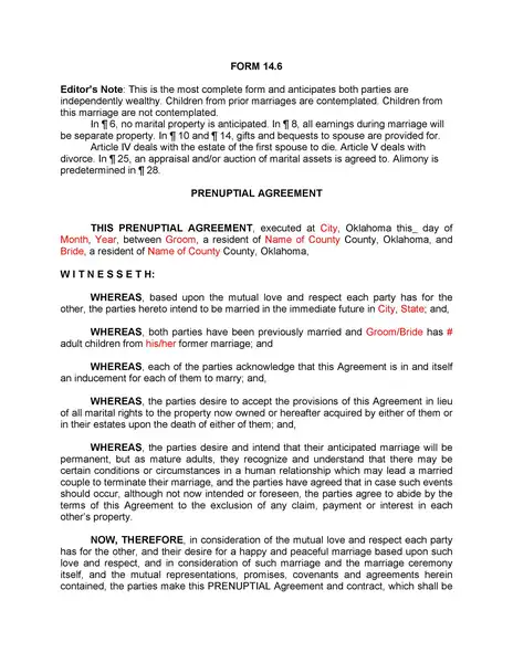 Simple Prenuptial Agreement Template By State 05