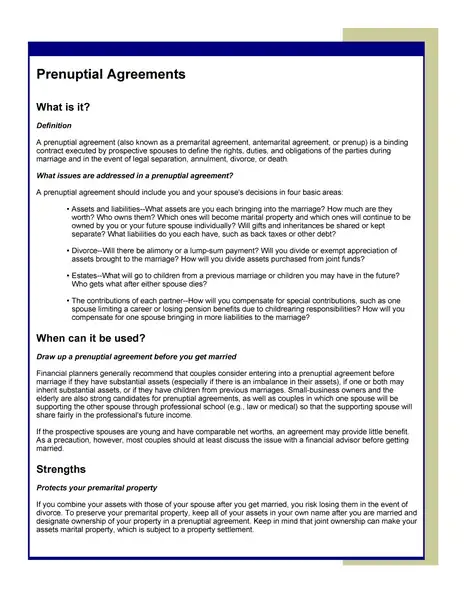 Simple Prenuptial Agreement Template By State 11