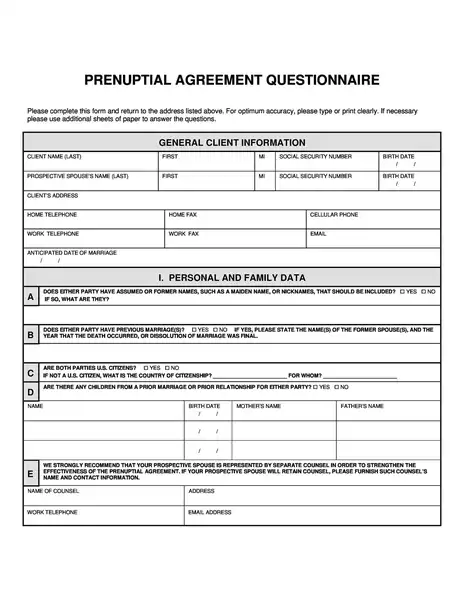 Simple Prenuptial Agreement Template By State 14