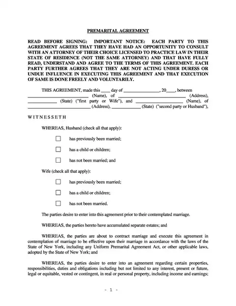 Simple Prenuptial Agreement Template By State 19