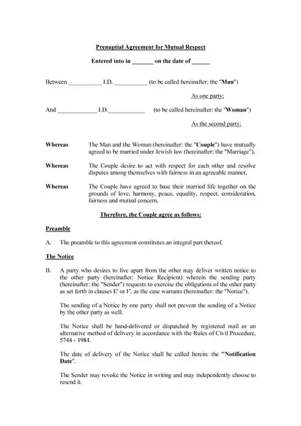 Simple Prenuptial Agreement Template By State 21