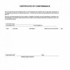 5 Amazing Certificate of Conformance Template