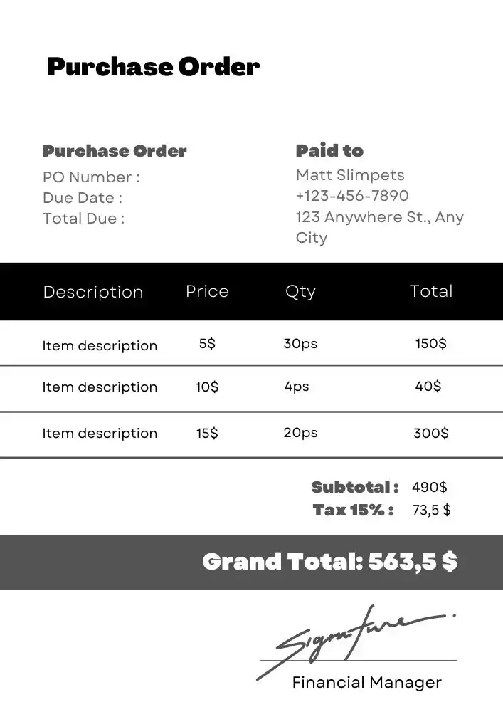 examples of purchase order templates 08