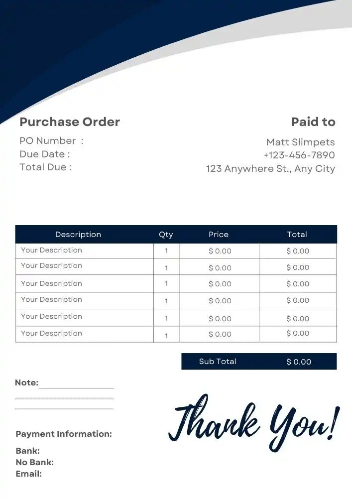 examples of purchase order templates 10