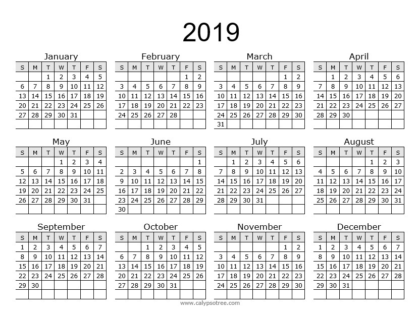2019 calendar template 2019 calendar template