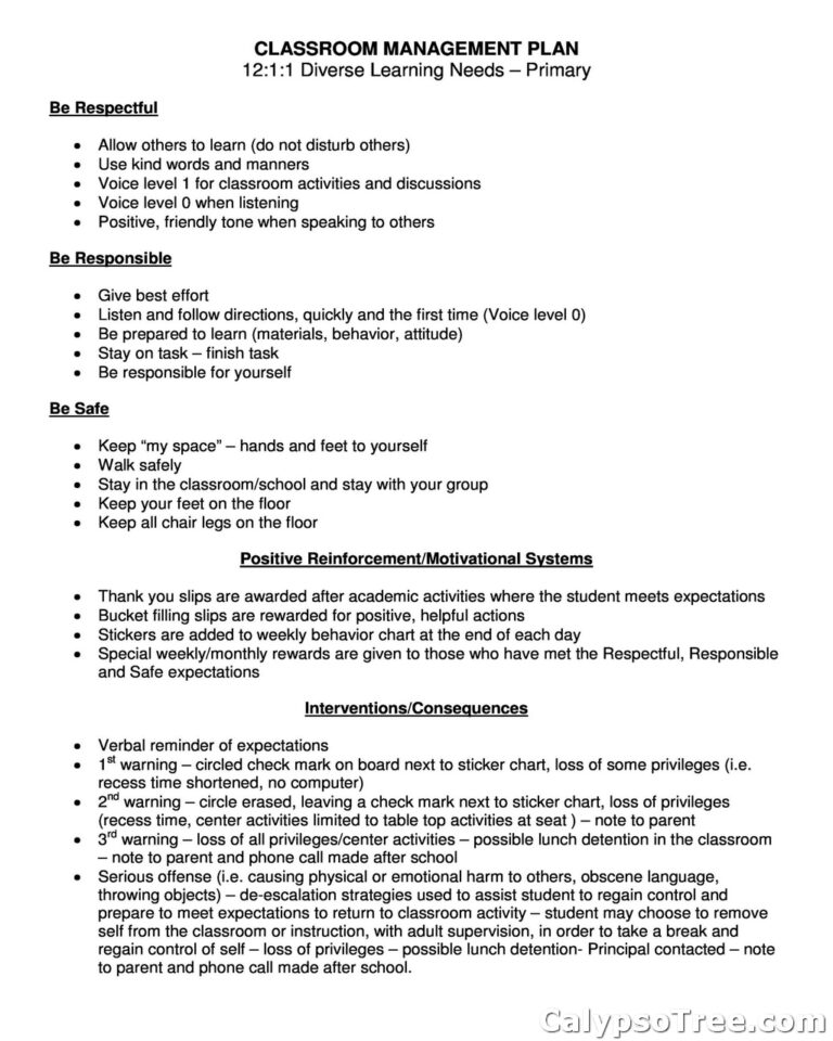 40 Best Classroom Management Plan Template For Teaching And Learning 40 Best Classroom Management Plan Template For Teaching And Learning