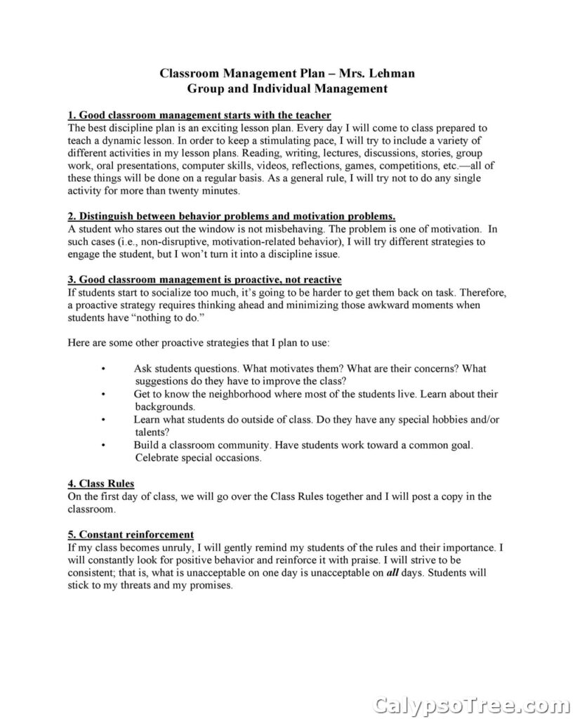 40+ Best Classroom Management Plan Template For Teaching And Learning ...
