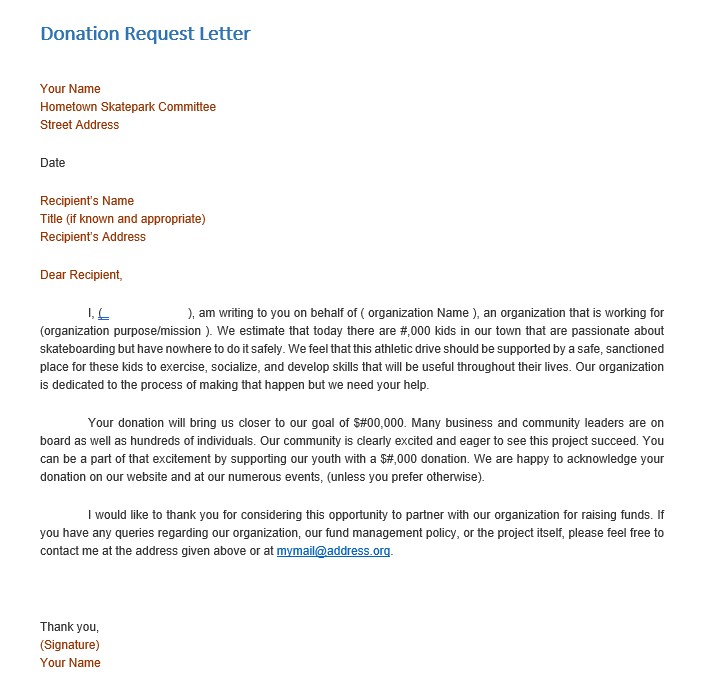 Donation Request Letters