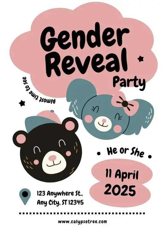 Free Printable Gender Reveal Invitations 02