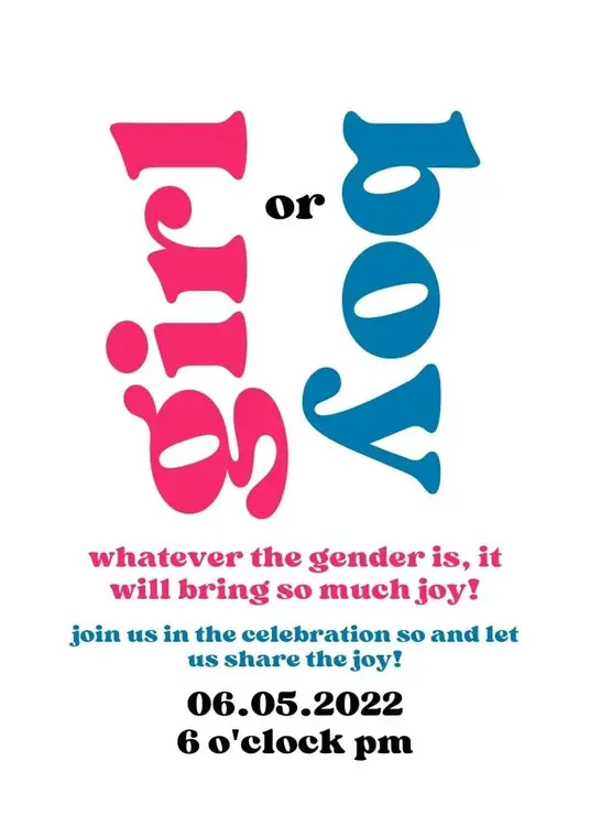 Free Printable Gender Reveal Invitations 04