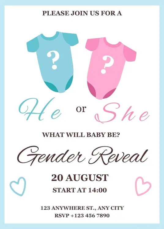 Free Printable Gender Reveal Invitations 07