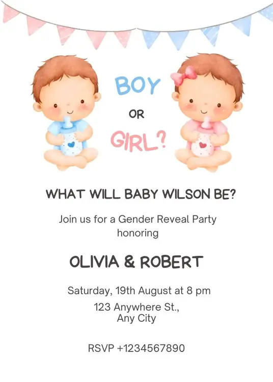 Free Printable Gender Reveal Invitations 08