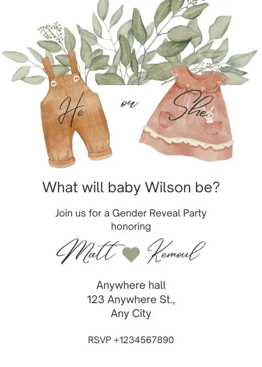 Free Printable Gender Reveal Invitations 09