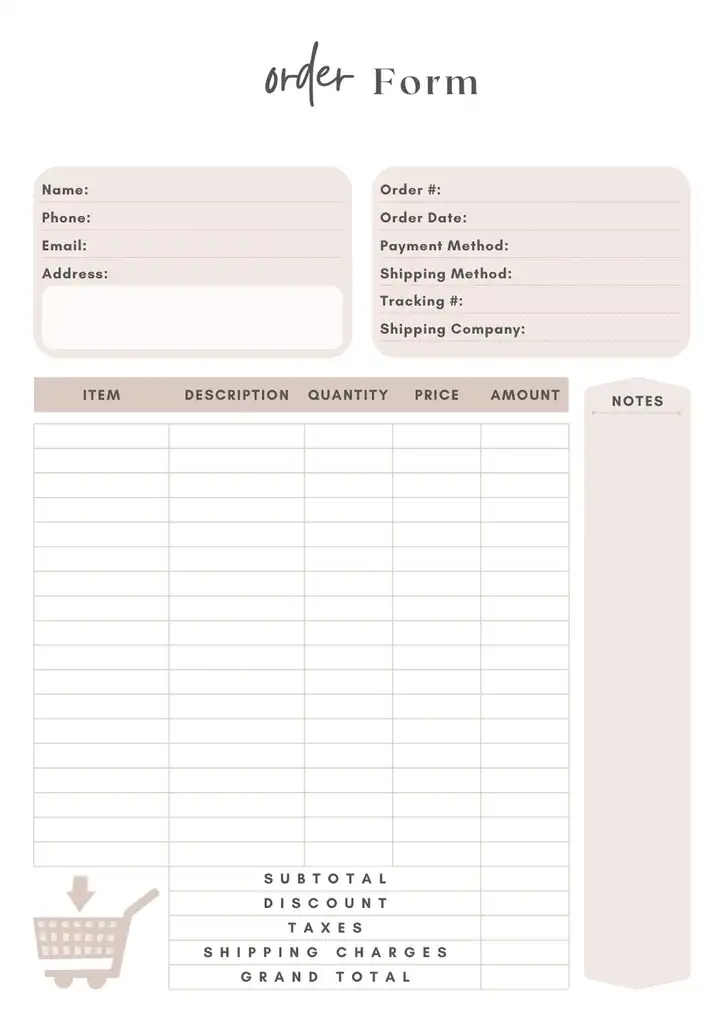 Free Sample Order Form Template 03