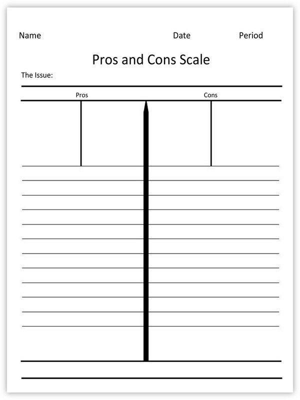 Pros and Cons List Template 05