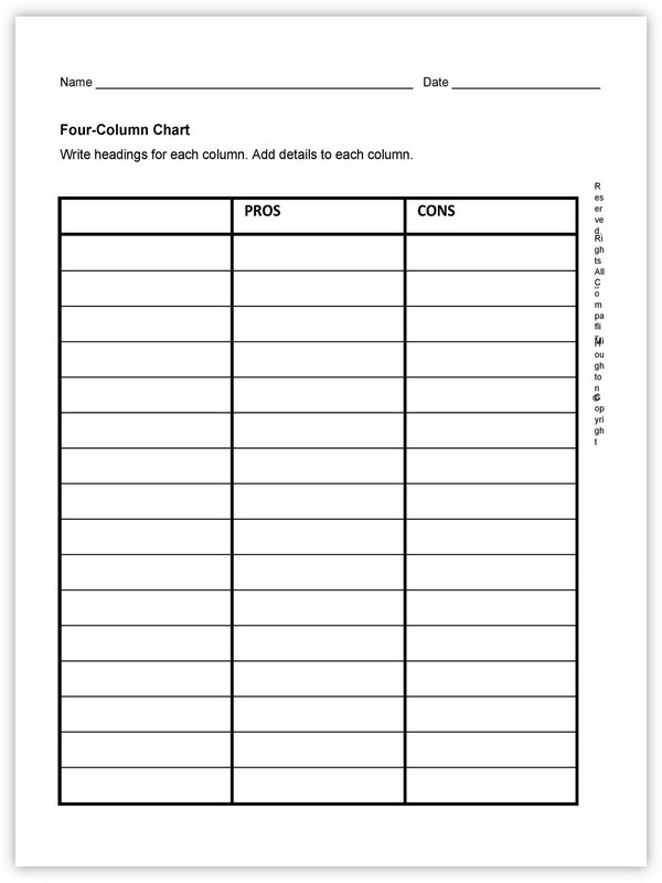 Pros and Cons List Template 15