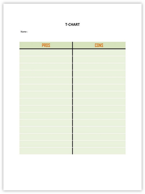 Pros and Cons List Template 21