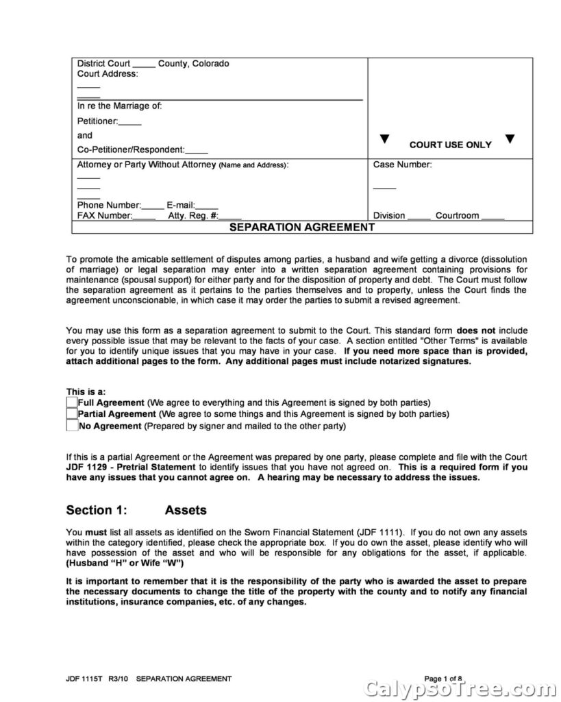 Separation Agreement Template 12