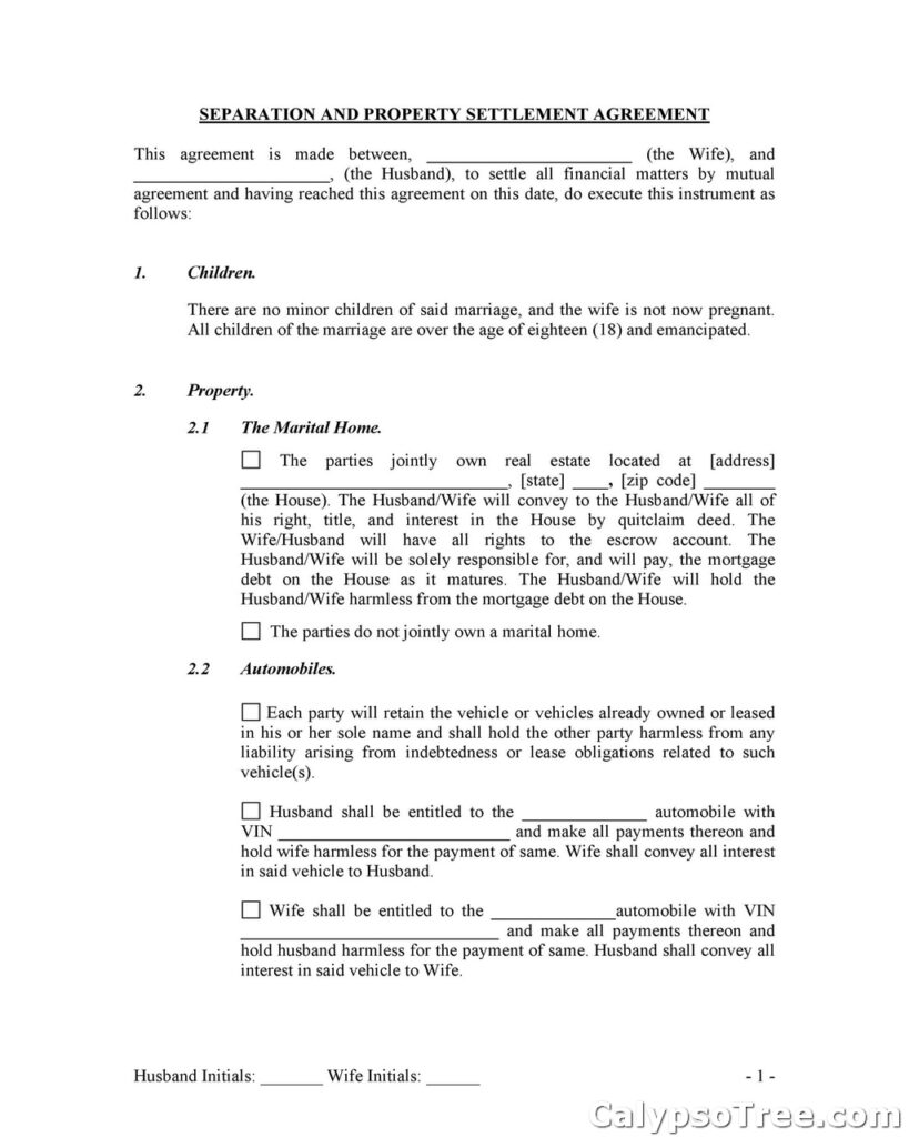 Separation Agreement Template 17