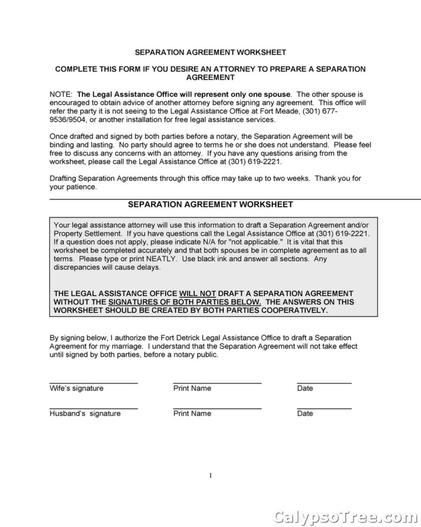 Separation Agreement Template 18