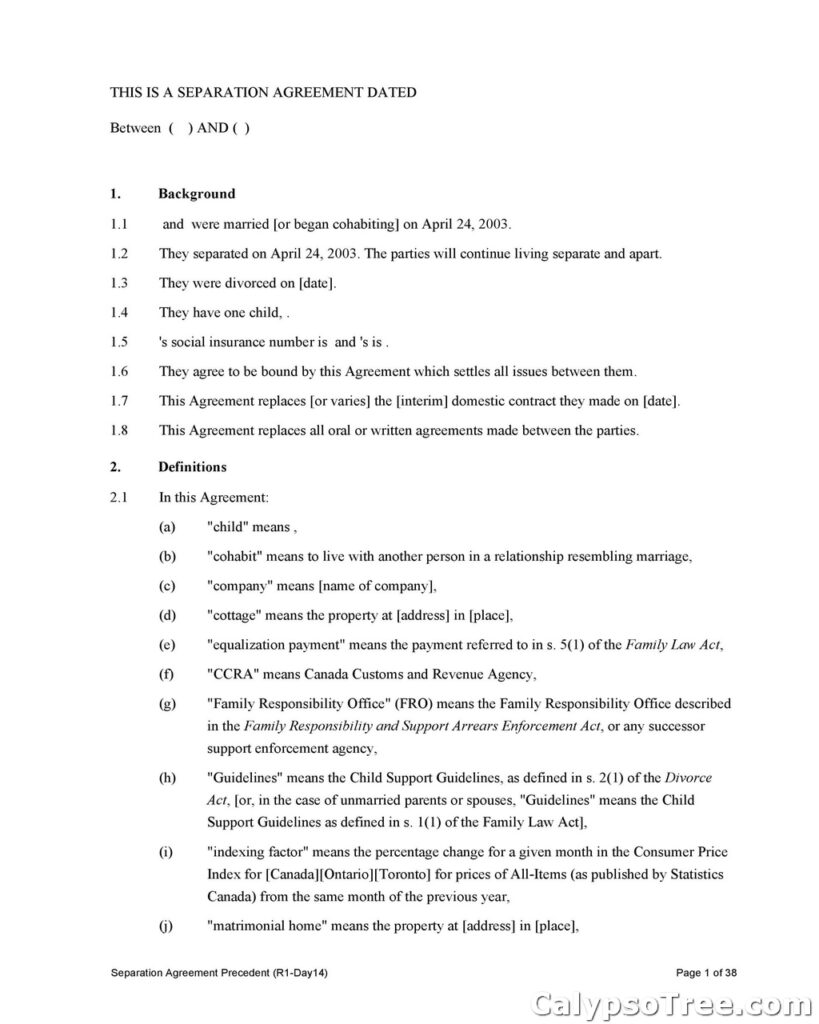 Separation Agreement Template 26